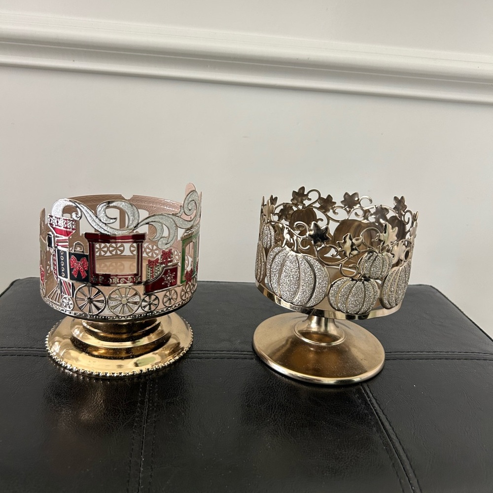 Elegant Gold and Silver Candle Holders
